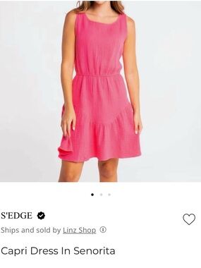 Sedge Capri Dress Pink Gauze Mini Dress – Open Back – Sleeveless – Medium NWT